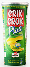 Чипсы КРИК КРОК ПЛЮС "Сметана и лук" / Crik Crok PLUS "Sour cream & Onion", 100 гр.