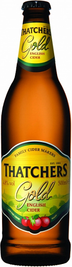 Сидр ТЭТЧЕРС "Голд" / THATCHERS "Gold", (0,5л.), бут, 4,7%, яблочный, полусухой-1